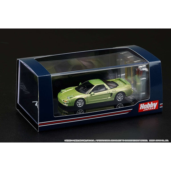 Load image into Gallery viewer, Hobby JAPAN HJ644006BGR 1/64 Honda NSX Coupe with Engine Display Model Lime Green Metallic Diecast
