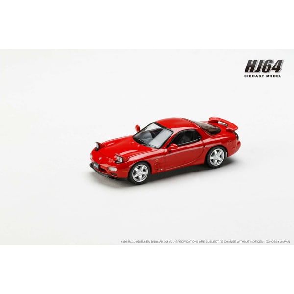 Laden Sie das Bild in Galerie -Viewer, Hobby JAPAN HJ644007AR 1/64 Amfini RX-7 FD3S TYPE RS Vintage Red Diecast
