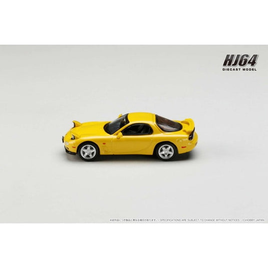 Hobby JAPON HJ644007AYM 1/64 Amfini RX-7 FD3S TYPE RS compétition jaune Mica moulé sous pression