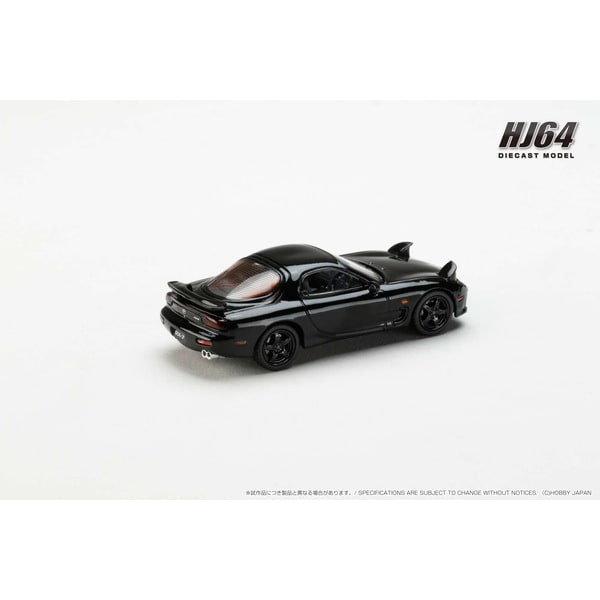 Laden Sie das Bild in Galerie -Viewer, Hobby JAPAN HJ644007BBK 1/64 Mazda RX-7 FD3S TYPE RS-R/Rotary Engine 30th Anniversary Limited Brilliant Black Diecast
