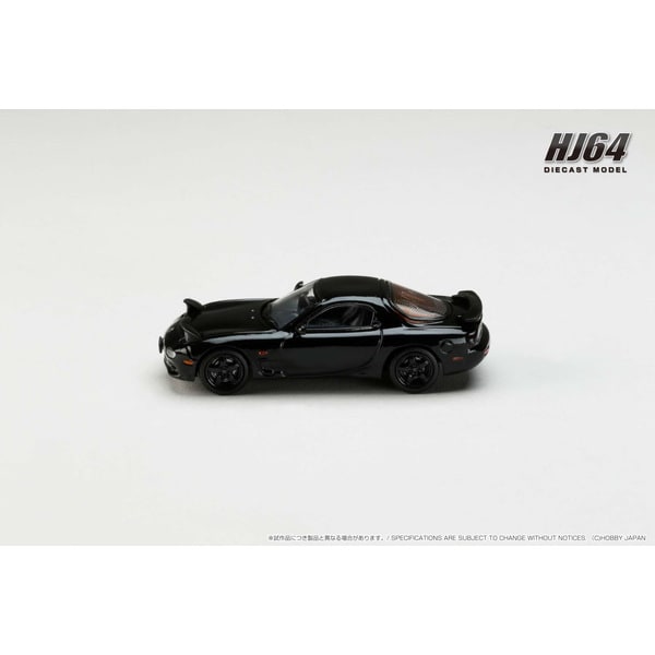 Load image into Gallery viewer, Hobby JAPAN HJ644007BBK 1/64 Mazda RX-7 FD3S TYPE RS-R/Rotary Engine 30th Anniversary Limited Brilliant Black Diecast
