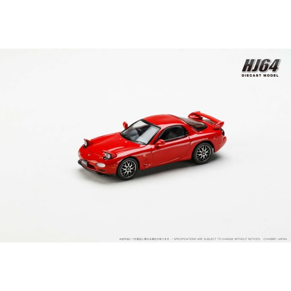 Hobby JAPÓN HJ644007CR 1/64 Amfini RX-7 FD3S TYPE RS versión personalizada Vintage rojo fundido a presión