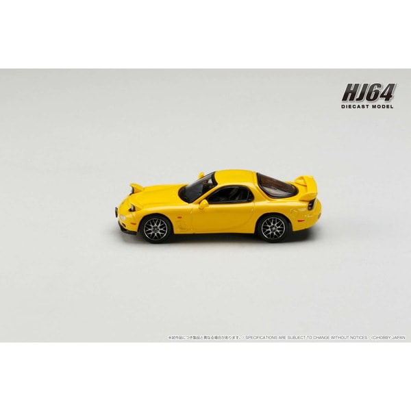 Chargez l&#39;image dans la visionneuse de la galerie, Hobby JAPON HJ644007CY 1/64 Amfini RX-7 FD3S TYPE RS Version personnalisée Sunburst jaune moulé sous pression
