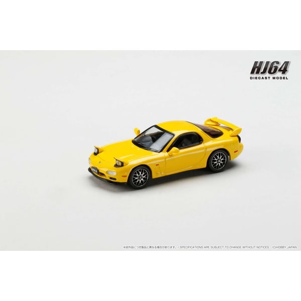 Hobby JAPON HJ644007CY 1/64 Amfini RX-7 FD3S TYPE RS Version personnalisée Sunburst jaune moulé sous pression