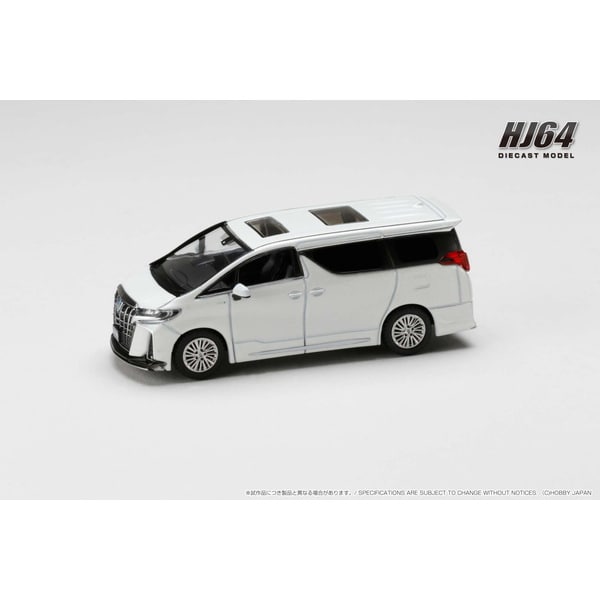 Load image into Gallery viewer, Pre-order Hobby JAPAN HJ644012BW 1/64 Toyota Alphard Hybrid Custom Version with Sunroof White Pearl Crystal Shine Diecast
