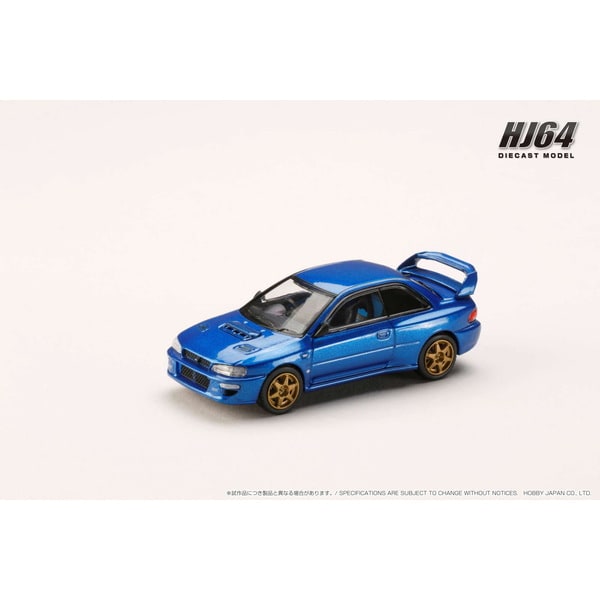 Hobby japon HJ644041BBL 1/64 Subaru Impreza 22B Sti Version GC8 modifiée/Rally Version personnalisée Sonic Blue Mica moulé sous pression