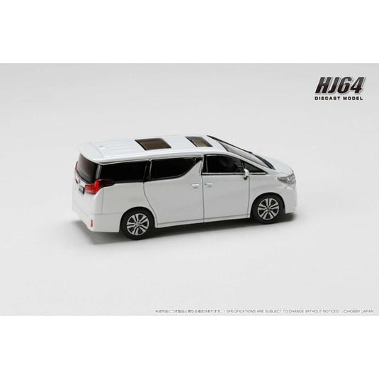 Pre-order Hobby JAPAN HJ645012AW 1/64 Toyota Alphard H30W with Sunroof White Pearl Crystal Shine Diecast