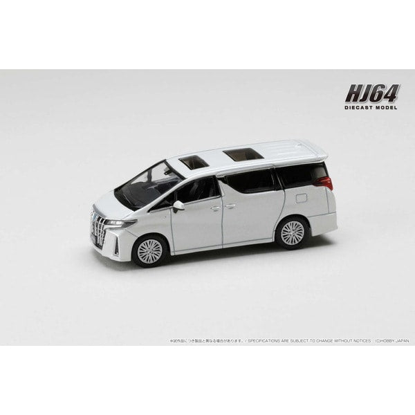 Laden Sie das Bild in Galerie -Viewer, Pre-order Hobby JAPAN HJ645012BW 1/64 Toyota Alphard Hybrid H30W with Sunroof White Pearl Crystal Shine Diecast
