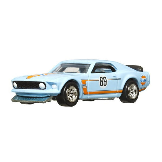 Mattel HKF58 Hot Wheels Premium 2-Pack avec Ford Mustang BOSS 302 1969 et Mustang personnalisée 2014 moulés sous pression