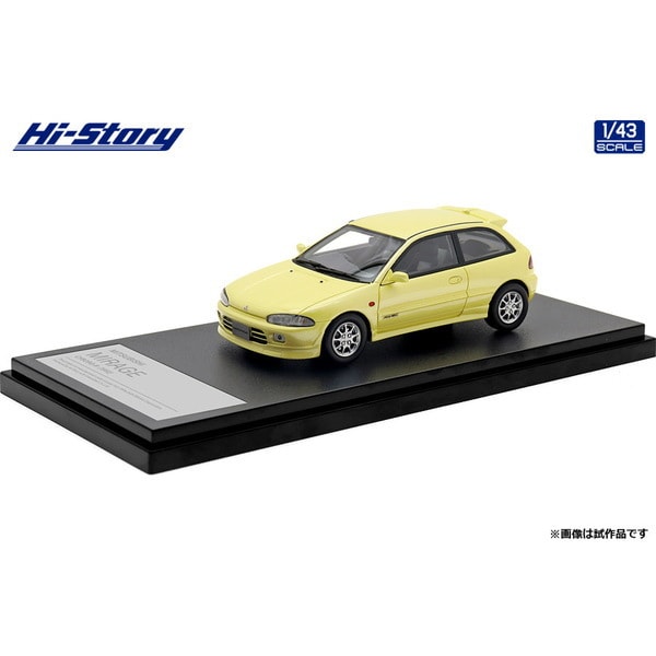 Laden Sie das Bild in Galerie -Viewer, Hi-Story HS429YE 1/43 Mitsubishi Mirage CYBORG-R 1992 Champagne Yellow
