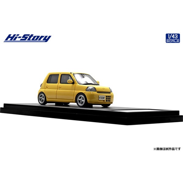 Laden Sie das Bild in Galerie -Viewer, Hi-Story HS431YE 1/43 Daihatsu Esse ECO Low Down Custom 2006 Sunshine Yellow
