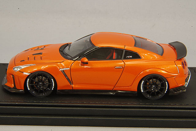 Chargez l&#39;image dans la visionneuse de la galerie, modèle d&#39;allumage 1/43 Top Secret GT-R (R35) Orange métallisé avec roues Top Secret O・Z35GT-R SF 20 pouces (Noir) IG1538
