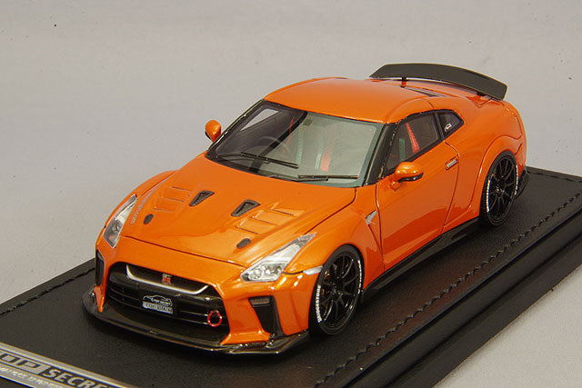 Load image into Gallery viewer, ignition model 1/43 Top Secret GT-R (R35) Metallic Orange with Top Secret O・Z35GT-R SF 20-inch Wheels (Black)IG1538
