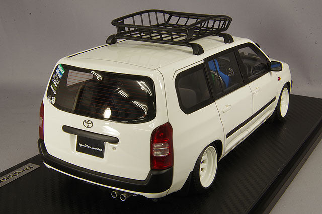 Cargue la imagen en el visor de la galería, Modelo de encendido 1/18 Toyota Probox GL (NCP51V) Blanco con ruedas Diamond Racing de 14 pulgadas (Blanco) IG1646
