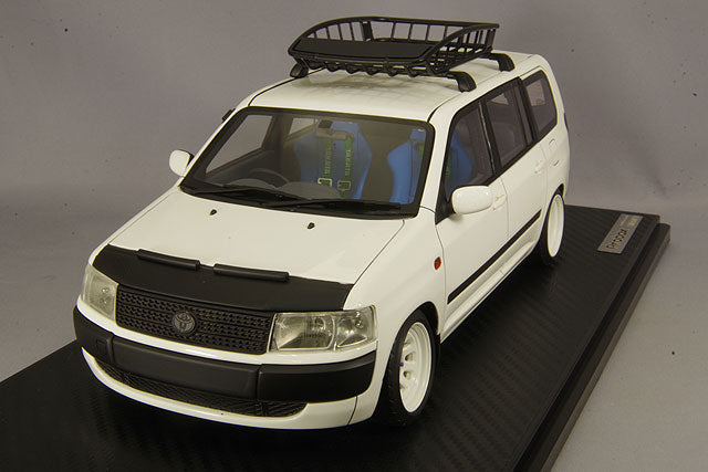 Chargez l&#39;image dans la visionneuse de la galerie, modèle d&#39;allumage 1/18 Toyota Probox GL (NCP51V) Blanc avec roues Diamond Racing 14 pouces (Blanc) IG1646
