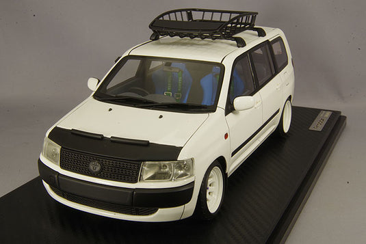 Modelo de encendido 1/18 Toyota Probox GL (NCP51V) Blanco con ruedas Diamond Racing de 14 pulgadas (Blanco) IG1646