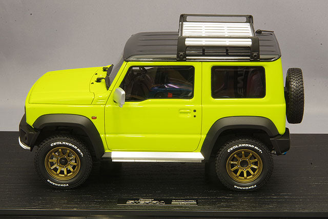 Laden Sie das Bild in Galerie -Viewer, ignition model 1/18 Suzuki Jimny Sierra JC (JB74W) Lifted Kinetic Yellow/Black with Rays 16-inch Wheels (Bronze)IG1703
