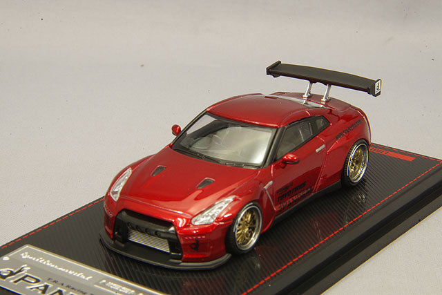 modelo de encendido 1/64 Pandem R35 GT-R Rojo Metálico con Ruedas BBS LM de 20 pulgadas (Polaco y Dorado) IG1746