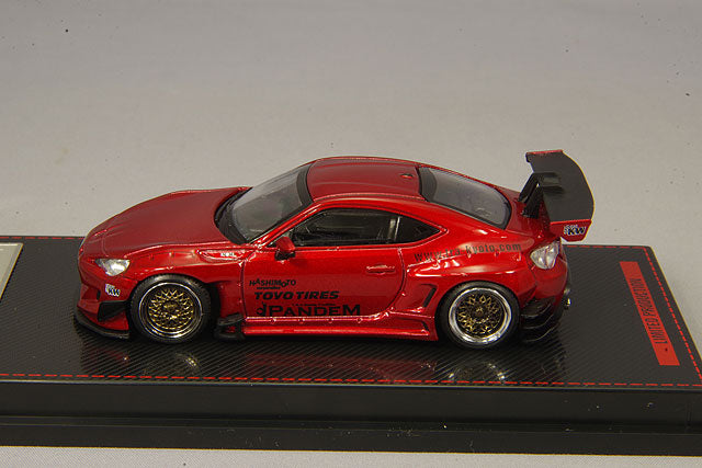 Chargez l&#39;image dans la visionneuse de la galerie, modèle d&#39;allumage 1/64 Pandem Toyota 86 V3 rouge métallisé avec roues RS05RR 18 pouces (argent) IG1753
