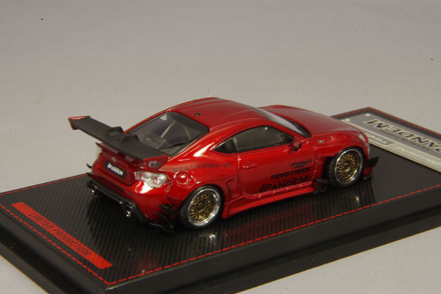 Chargez l&#39;image dans la visionneuse de la galerie, modèle d&#39;allumage 1/64 Pandem Toyota 86 V3 rouge métallisé avec roues RS05RR 18 pouces (argent) IG1753
