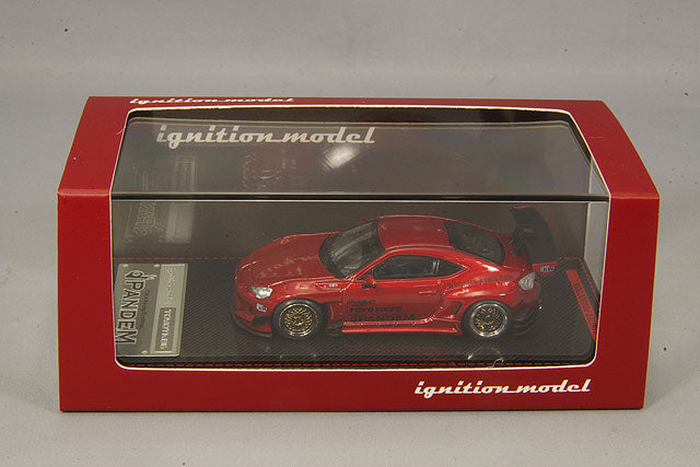 Chargez l&#39;image dans la visionneuse de la galerie, modèle d&#39;allumage 1/64 Pandem Toyota 86 V3 rouge métallisé avec roues RS05RR 18 pouces (argent) IG1753
