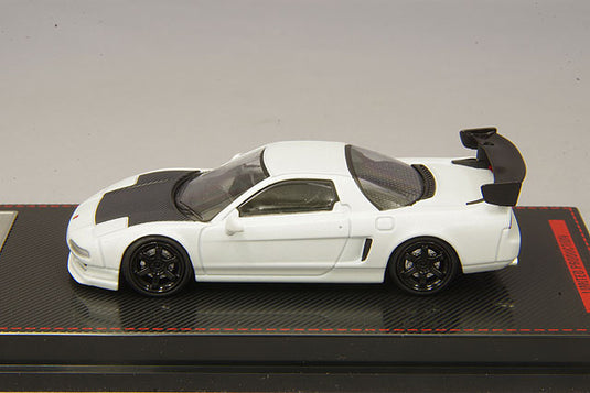 Modelo de encendido 1/64 Honda NSX (NA1) Blanco perla mate con ruedas TE37 de 18 pulgadas (negro) IG1939