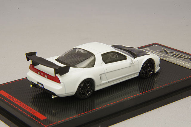 Cargue la imagen en el visor de la galería, Modelo de encendido 1/64 Honda NSX (NA1) Blanco perla mate con ruedas TE37 de 18 pulgadas (negro) IG1939
