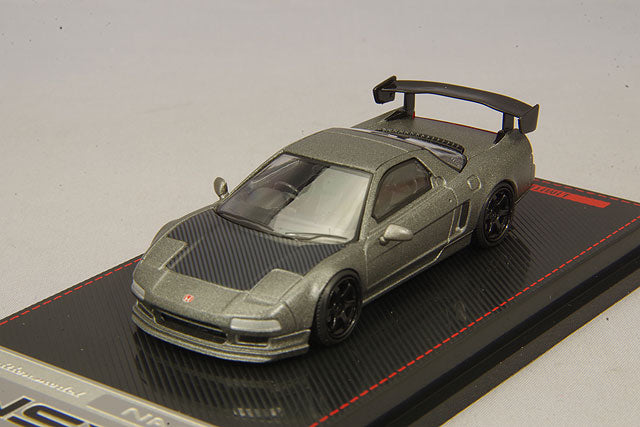 modèle d'allumage 1/64 Honda NSX (NA1) Gris Titane avec Roues TE37 18 pouces (Noir)IG1946