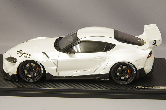 Laden Sie das Bild in Galerie -Viewer, ignition model 1/18 Pandem Supra (A90) Pearl White with TE37 19-inch Wheels (Black)IG2036
