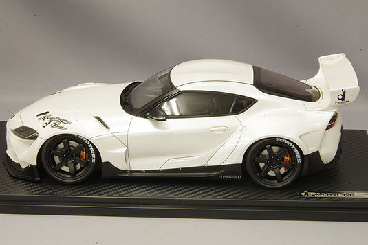 ignition model 1/18 Pandem Supra (A90) Pearl White with TE37 19-inch Wheels (Black)IG2036