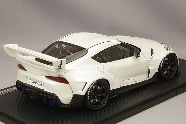 Laden Sie das Bild in Galerie -Viewer, ignition model 1/18 Pandem Supra (A90) Pearl White with TE37 19-inch Wheels (Black)IG2036
