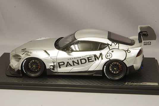 modèle d'allumage 1/18 Pandem Supra (A90) Argent avec roues en maille BBS LM 20 pouces (Noir) IG2038