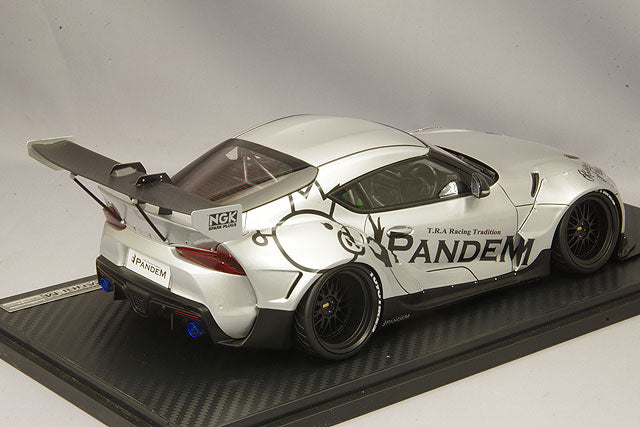 Cargue la imagen en el visor de la galería, Modelo de encendido 1/18 Pandem Supra (A90) Plata con ruedas de malla BBS LM de 20 pulgadas (negras) IG2038
