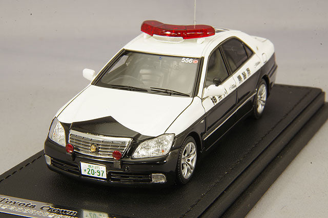 modèle d'allumage 1/43 Toyota Crown (GRS180) Police préfectorale de Kanagawa Équipe de police de la circulation routière 556 avec roues d'origine de 16 pouces (enjoliveurs : argent) IG2097