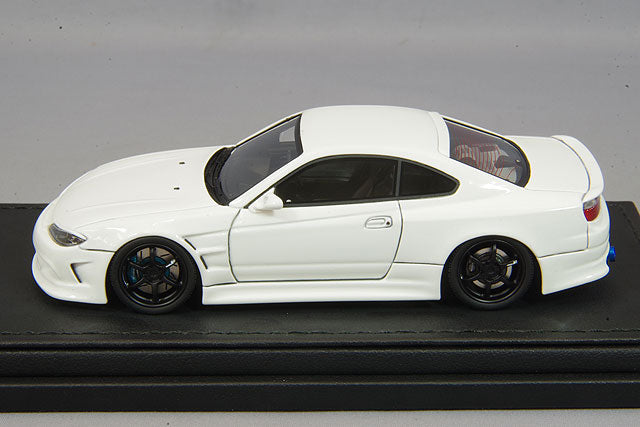 Chargez l&#39;image dans la visionneuse de la galerie, modèle d&#39;allumage 1/43 VERTEX S15 Silvia White avec roues Advan RG-D 19 pouces (Noir) IG2130
