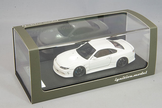 Chargez l&#39;image dans la visionneuse de la galerie, modèle d&#39;allumage 1/43 VERTEX S15 Silvia White avec roues Advan RG-D 19 pouces (Noir) IG2130
