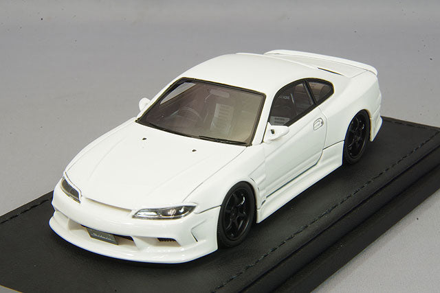 Cargue la imagen en el visor de la galería, modelo de encendido 1/43 VERTEX S15 Silvia White con ruedas Advan RG-D de 19 pulgadas (negro) IG2130
