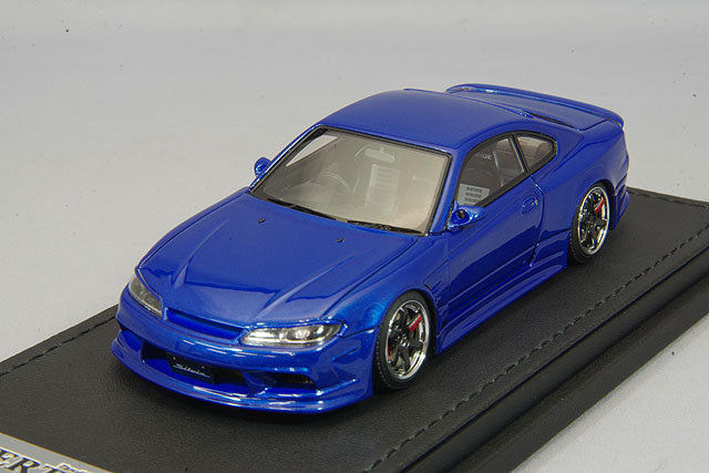 modèle d'allumage 1/43 VERTEX S15 Silvia Blue Metallic avec roues TE37 18 pouces (polonais/noir) IG2131