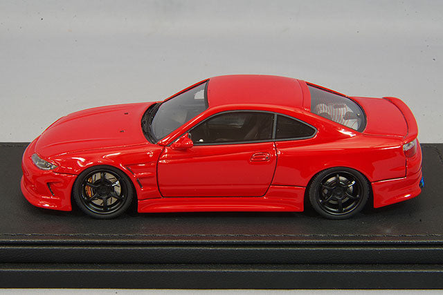 Chargez l&#39;image dans la visionneuse de la galerie, modèle d&#39;allumage 1/43 VERTEX S15 Silvia Red avec roues Advan RG-D 19 pouces (Noir) IG2132
