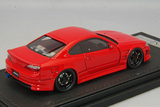 Laden Sie das Bild in Galerie -Viewer, ignition model 1/43 VERTEX S15 Silvia Red with Advan RG-D 19-inch Wheels (Black)IG2132
