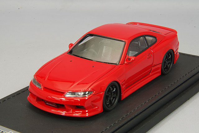 Laden Sie das Bild in Galerie -Viewer, ignition model 1/43 VERTEX S15 Silvia Red with Advan RG-D 19-inch Wheels (Black)IG2132
