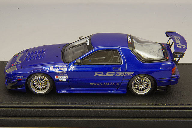 Cargue la imagen en el visor de la galería, Modelo de encendido 1/43 Mazda RX-7 (FC3S) RE Amemiya Azul con ruedas ENKEI RPF1 de 17 pulgadas (Plata) IG2139
