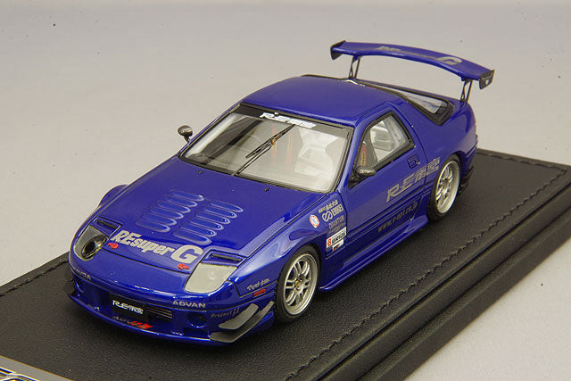 Modelo de encendido 1/43 Mazda RX-7 (FC3S) RE Amemiya Azul con ruedas ENKEI RPF1 de 17 pulgadas (Plata) IG2139