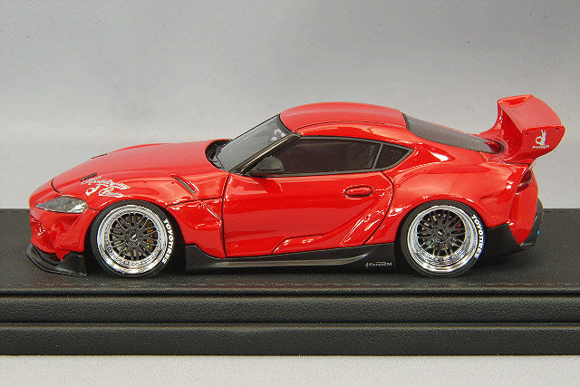 Chargez l&#39;image dans la visionneuse de la galerie, modèle d&#39;allumage 1/43 Pandem Supra (A90) rouge métallisé avec roues BBS LM 20 pouces (polonais/bronze à canon) IG2143
