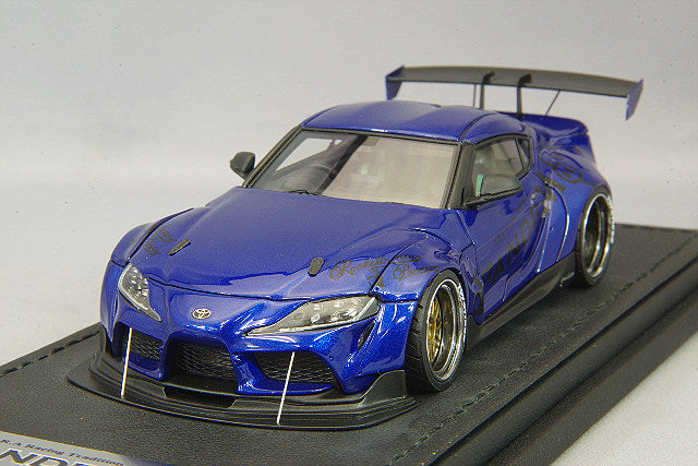 modelo de encendido 1/43 Pandem Supra (A90) Azul Metálico con Ruedas BBS LM de 20 pulgadas (Polaco/Oro) IG2145