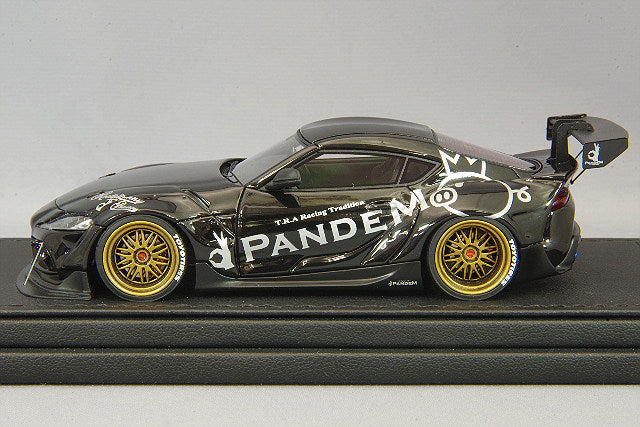 Chargez l&#39;image dans la visionneuse de la galerie, modèle d&#39;allumage 1/43 Pandem Supra (A90) noir métallisé avec roues BBS LM 20 pouces (or) IG2147
