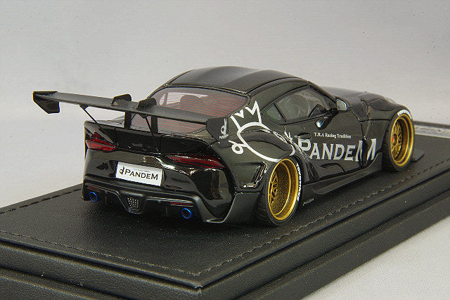 Chargez l&#39;image dans la visionneuse de la galerie, modèle d&#39;allumage 1/43 Pandem Supra (A90) noir métallisé avec roues BBS LM 20 pouces (or) IG2147
