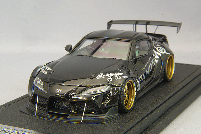 modelo de encendido 1/43 Pandem Supra (A90) Negro Metálico con Ruedas BBS LM de 20 pulgadas (Oro) IG2147