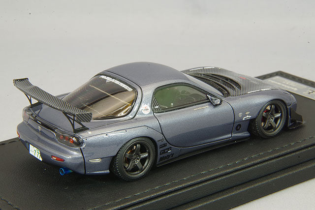 Chargez l&#39;image dans la visionneuse de la galerie, modèle d&#39;allumage 1/43 FEED RX-7 (FD3S) &quot;Maou&quot; Gunmetallic avec roues Advan Racing GT 18 pouces (Noir) IG2182
