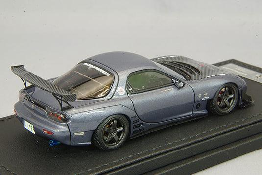 modelo de encendido 1/43 FEED RX-7 (FD3S) "Maou" Gunmetallic con ruedas Advan Racing GT de 18 pulgadas (negro) IG2182